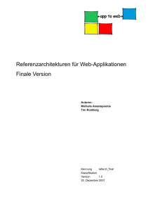 Referenzarchitekturen für Web-Applikationen Finale Version