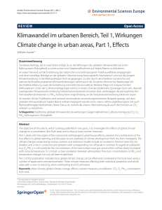 Klimawandel im urbanen Bereich, Teil 1