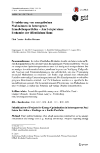 Priorisierung von energetischen Maßnahmen in