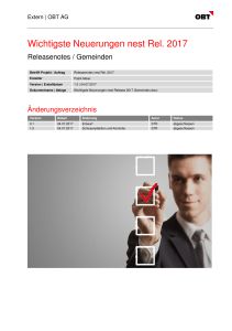 Wichtigste Neuerungen nest Release 2017 Gemeinden