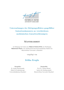 Masterarbeit Zeliha Eroglu - Universitätsklinikum Düsseldorf