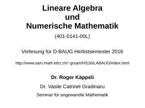 Lineare Algebra und Numerische Mathematik