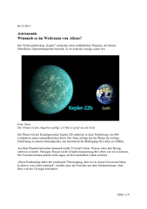 06.12.2011 Astronomie Wimmelt es im Weltraum von Aliens? Das