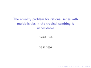 The equality problem for rational series with multiplicities in the