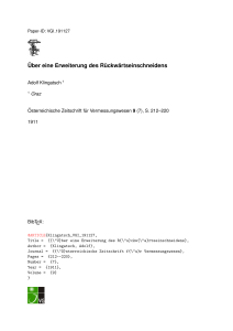 &Uuml;ber eine Erweiterung des R&uuml;ckw&auml;rtseinschneidens