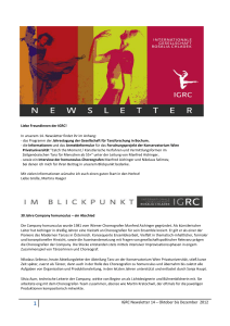 IGRC Newsletter 14 – Oktober bis Dezember 2012