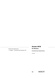 Access 2010 f&uuml;r Windows - Automatisierung - HERDT