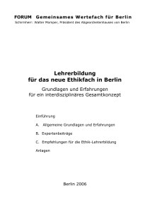 Lehrerbildung - Bündnis Pro Ethik