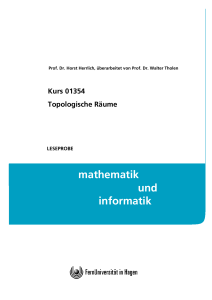 Kurs 01354: Topologische Räume