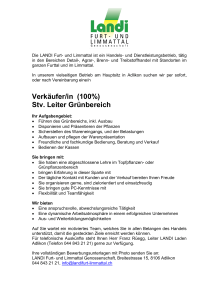 Verkäufer/in (100%) Stv. Leiter Grünbereich - Landi Furt