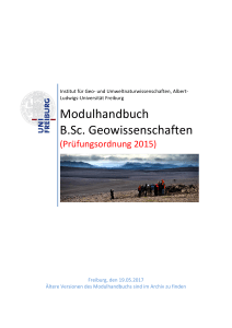 Modulhandbuch B.Sc. Geowissenschaften