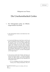 Die Unerkennbarkeit Gottes