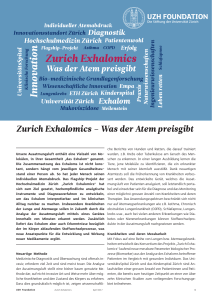 Projektübersicht Zurich Exhalomics