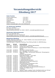 Veranstaltungs&uuml;bersicht Eilenburg 2017