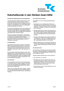 Infoblatt "Naturheilkundliche Behandlung für Schmerzpatienten"
