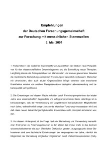 Empfehlungen der Deutschen Forschungsgemeinschaft zur