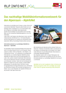 Das nachhaltige Mobilitätsinformationsnetzwerk für den Alpenraum