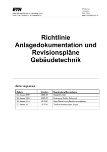 Richtlinie Anlagedokumentation und Revisionspläne