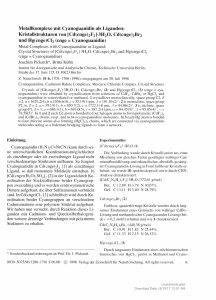 Metallkomplexe mit Cyanoguanidin als Liganden: Kristallstrukturen