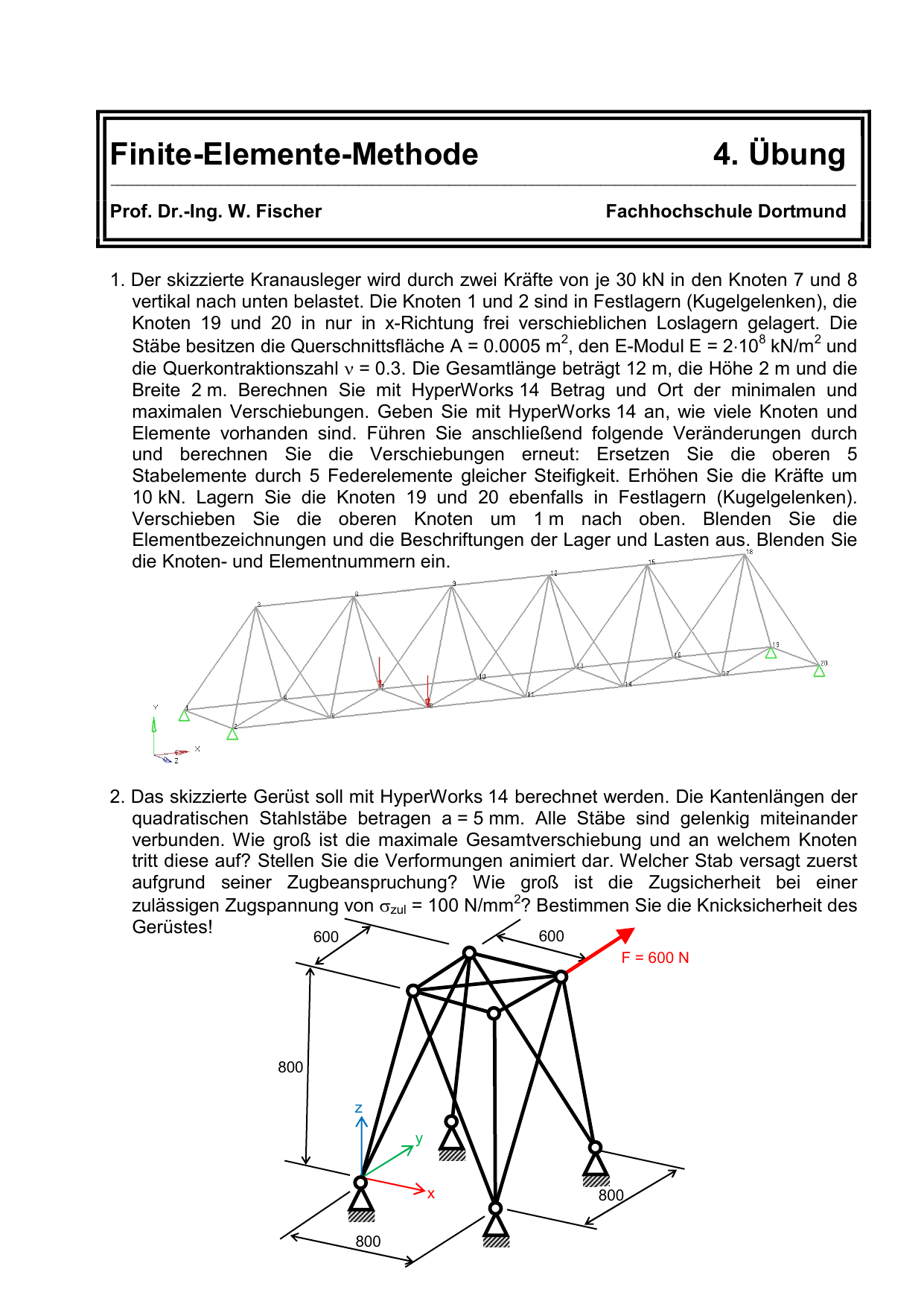 Finite-Elemente-Methode 4. Übung