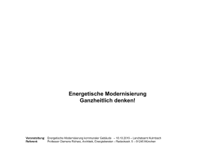 Energetische Modernisierung Ganzheitlich denken!
