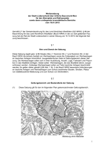 Werbesatzung der Stadt L&uuml;denscheid &uuml;ber &ouml;rtliche Bauvorschriften
