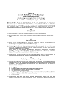Satzung &uuml;ber die Gestaltung von Werbeanlagen