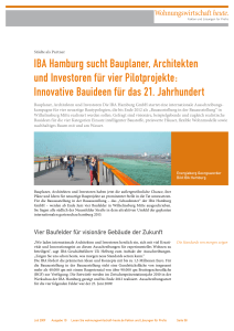 IBA Hamburg sucht Bauplaner, Architekten und Investoren für vier