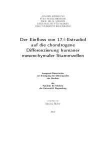 Der Ein uss von 17β-Estradiol auf die chondrogene Di erenzierung