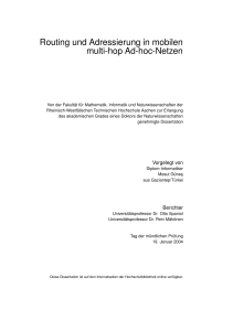 Routing und Adressierung in mobilen multi-hop