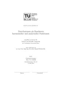 Distributionen als Randwerte harmonischer und analytischer