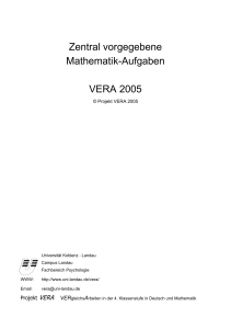 Zentral vorgegebene Mathematik-Aufgaben VERA