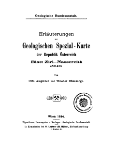 Geologischen Spezial- Karte