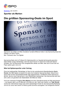 Die größten Sponsoring-Deals im Sport