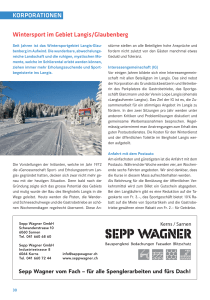Wintersport im Gebiet Langis/Glaubenberg KORPORATIONEN