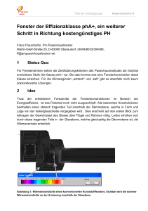 Fenster der Effizienzklasse phA+, ein weiterer Schritt in Richtung