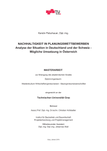 NACHHALTIGKEIT IN PLANUNGSWETTBEWERBEN Analyse der