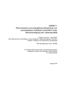 ANNEX I: &Ouml;konomische und energetische