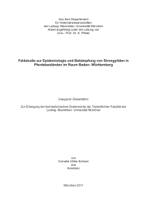 Feldstudie zur Epidemiologie und Bek&auml;mpfung von Strongyliden in