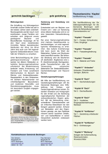 Themenbereiche / Kapitel gemeinde beckin gute gestaltung