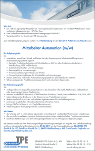 Mitarbeiter Automation (m/w) - kraiburg