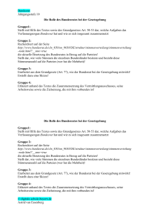 Die Rolle des Bundesrates bei der Gesetzgebung