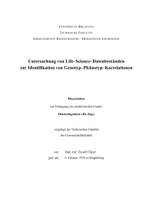 Untersuchung von Life–Science–Datenbest ¨anden zur Identifikation