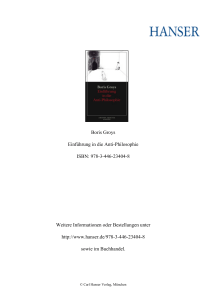 Boris Groys Einführung in die Anti-Philosophie ISBN: 978-3