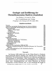 Geologie und Erzf ührung der Chromitkonzession