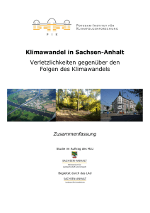 Klimawandel in Sachsen-Anhalt Verletzlichkeiten gegenüber den
