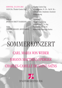 SOMMERKONZERT - Stadtorchester Zug