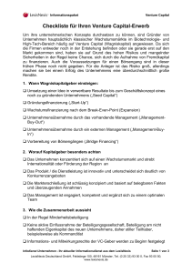 Checkliste für Ihren Venture Capital