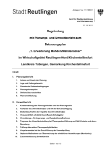 I. Planungsbericht