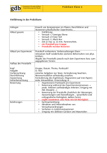 Praktikum Klasse 9 Einführung in das Praktikum
